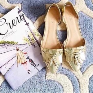 J.Crew Gold Mirror Metallic D'orsay Loafer Flats